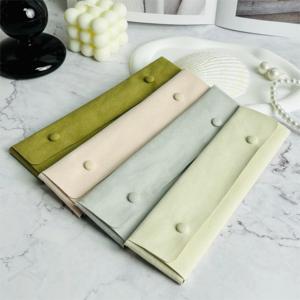 Étui à bijoux de luxe en microfibre de daim rose pour collier, emballage cadeau, étui pour pendentif et pochette pour pendentif de collier - Product Image 4