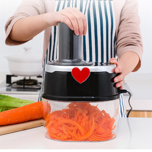 Trancheur <span class=keywords><strong>de</strong></span> <span class=keywords><strong>légumes</strong></span> <span class=keywords><strong>électrique</strong></span> rotatif à 4 lames, ménage Commercial, nouveau - Product Image 1