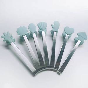 Stainless Steel Ice Cube Sugar Serving Tongs with Silicone Food Grill BBQ Clip for Party <b>Accessories</b> - Product Image 6