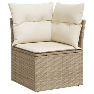 Ensemble de jardin en rotin PE beige avec structure en acier thermolaqué 100% polyester, élégant et mobilier de jardin - Product Image 5