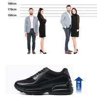 Sneakers da uomo con rialzo interno, traspiranti in mesh, casual, per aumentare l'altezza di 8 cm/3,15 pollici