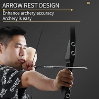 Ensemble d'arc et de flèches recurves démontables SPG Archery, avec repose-flèches en bois et fibre de verre, étui de flèches, accessoires pour l'entraînement au tir sur cible
