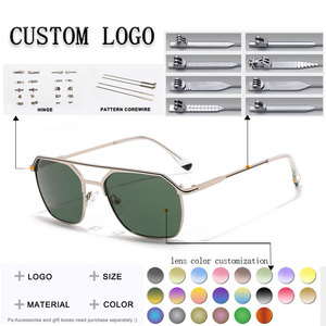 Metal Frame Polarized Sunglasses Square UV400 Full Rim Unisex <b>Eyewear</b> for Travel Beach Outdoor - Product Image 2