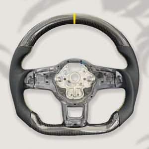 Volante deportivo de cuero completo de carbono de alta calidad para modelos Volkswagen VW <span class=keywords><strong>Golf</strong></span> 7 7,5 GTI GTD <span class=keywords><strong>GTE</strong></span> R Polo GTI Tiguan Passat - Product Image 2