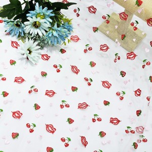 ملابس داخلية مثيرة قماش شبكي دانتيل مطرز على شكل شفة ملونة للنساء ملابس داخلية - Product Image 1