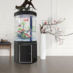 현대식 실내 반원형 바닥 필터형 거실용 유리벽 산소 어항 (금붕어 수조) - Product Image 3