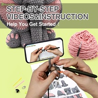 2025 Moderne Adultes Enfants Cadeau Débutants Démarreur Tutoriels Vidéo Facile Animal Éléphant Amigurumi Crochet Kit Fil Ensemble