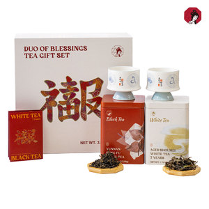 Set Regalo di Tè Chayan Duo of Blessings, Confezione Premium di Tè Cinese per Regali Aziendali e Festivi, 50g/barattolo*2barattoli/confezione*6confezioni/cartone - Product Image 1