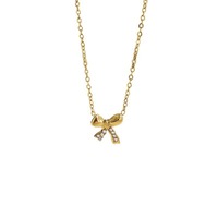 Collier Pendentif Minimaliste Élégant avec Nœud Papillon Doré pour Tenue Décontractée, Accessoires de Mode et de Beauté pour Femmes, Vente en Gros TGXL14705