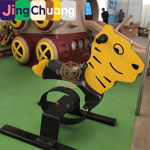 Cheval à Bascule pour Enfants de Maternelle, Jouet d'Extérieur Simple ou Double, Modèle Animal de Dessin Animé à Ressort, Le Hokey Pokey - Product Image 1