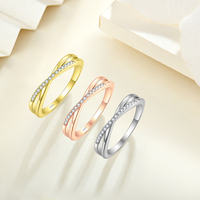 Aanpasbare Moissanite Mode Waterdichte Sieraden Verloving Zirkoon Mannelijke En Vrouwelijke Geliefden Ring Eenvoudige Ring Valentijnsdag Cadeau