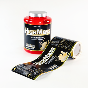 Etiquetas personalizadas de lámina metálica con brillo UV inverso, resistentes al agua y a altas temperaturas, para botellas de nutracéuticos de gran tamaño, polvo de proteínas - Product Image 1