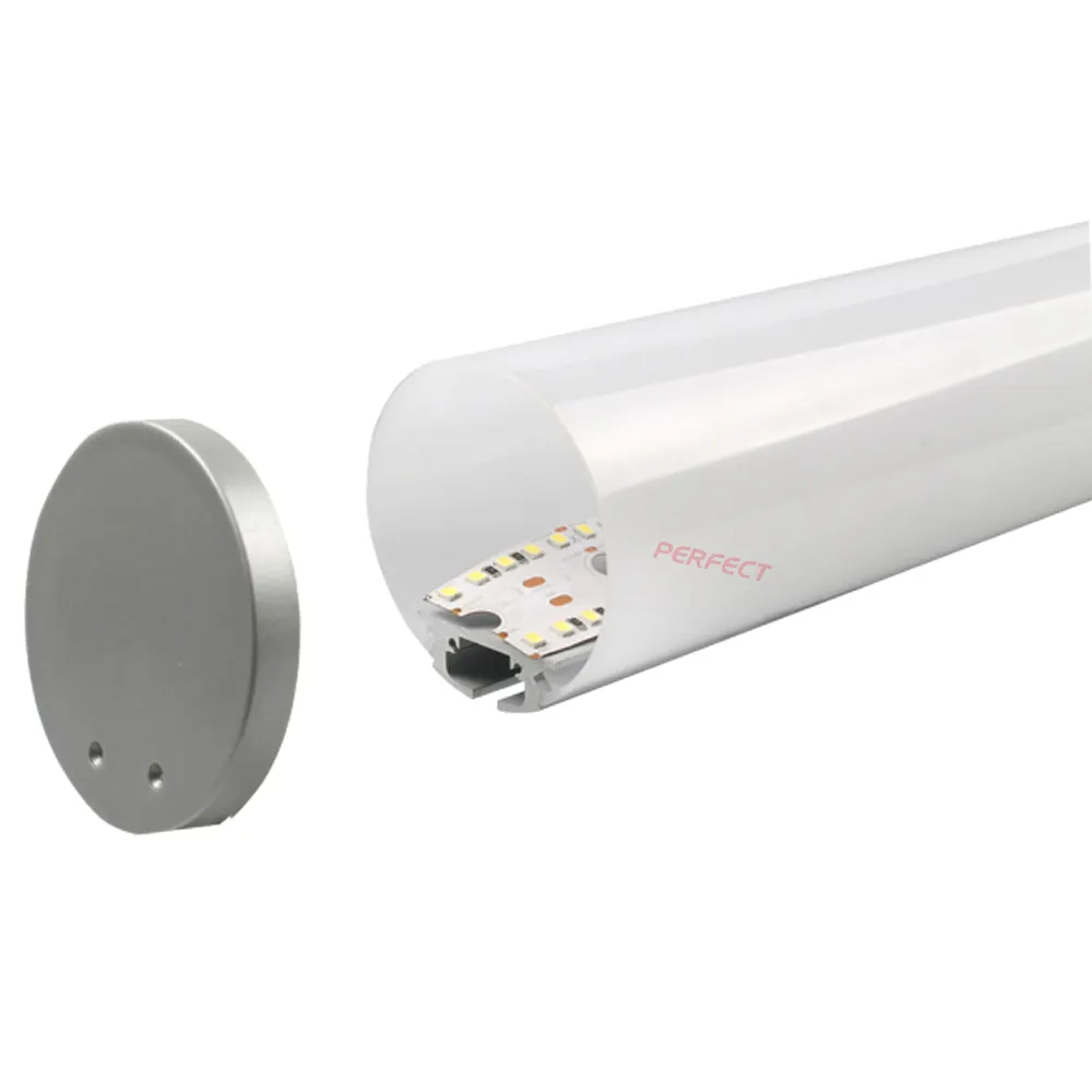 Perfil lineal LED de aluminio 6063-T5 extrusión, luz de suspensión redonda con cuerda