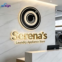 Enseigne lumineuse LED acrylique personnalisée 3D avec cadre en acier inoxydable IP65 pour décoration murale commerciale de bar, centre commercial, entrée