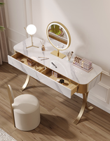 2023 nouvelle lumière italienne luxe chambre Rock dalle commode en acier inoxydable Table de vanité Table de maquillage