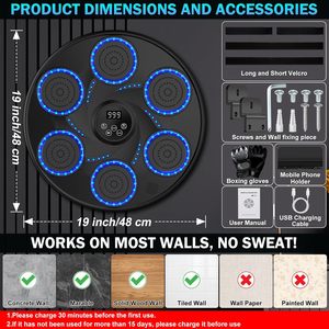 Jeu de boxe intelligent électronique mural de RS Punching Machines Training Machines Multifunctional <span class=keywords><strong>Punch</strong></span> Music Boxing Machine - Product Image 5
