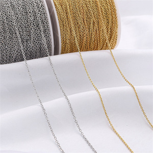 Rollo de Cadenas de Eslabones en O de Acero Inoxidable al por Mayor, Impermeables con Baño de Oro PVD de 18k, Extensión para Fabricación de Joyería DIY - Product Image 6