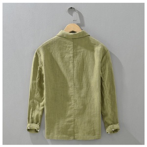 <span class=keywords><strong>Giacca</strong></span> Blazer in <span class=keywords><strong>Lino</strong></span> e Cotone di Alta Qualità, Vestibilità Slim Casual per <span class=keywords><strong>Uomo</strong></span> - Product Image 3