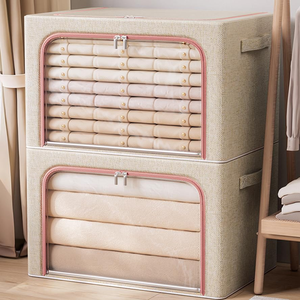 Modern Rectangle Non-Woven Foldable Clothing Organizer <b>Storage</b> <b>Box</b> Home Use >35L Capacity Waterproof Dust-Proof Household Items - Product Image 4