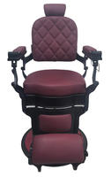 Chaise de coiffeur pour salon, noire, hydraulique, inclinable, réglable en hauteur, rotation à 360 degrés, base en acier inoxydable, portable