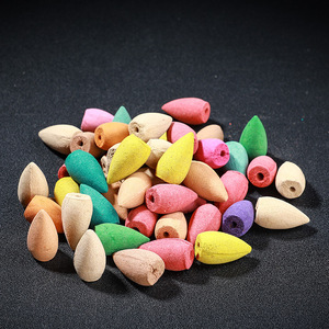 50 cônes d'encens par sachet pour accessoires de brûleur à refoulement, en forme de balle colorée, parfums Rose, <span class=keywords><strong>Jasmin</strong></span>, Bois de Santal Naturel, Bois d'Agar - Product Image 2