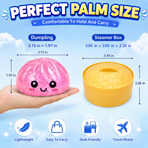 ของเล่นบีบกลิตเตอร์รูปขนมปังไส้มอลโทส TPR บีบแล้วคืนตัวช้า บรรเทาความเครียด - Product Image 2
