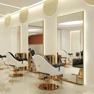 Muebles para Salón de Belleza, Estación de Peluquería con Espejo de Doble Cara y Luces LED - Product Image 2