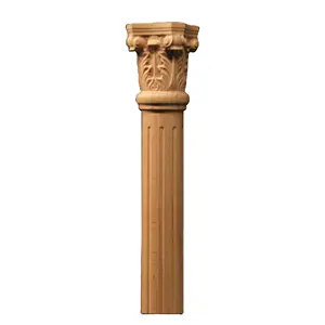 2023 ठोस लकड़ी के खंभे बलस्टर सीढ़ियाँ सजावटी लकड़ी के नक्काशीदार बड़े कॉलम रोमन नेवेल पोस्ट स्पिंडल कॉलम छोटे कोरिंथियन
