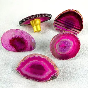WHOLESALE NATURAL CRYSTAL AGATE DOOR KNOBS : CRYSTAL ROSE COLOR AGATE KNOBS FOR DRAWER AND CABINET