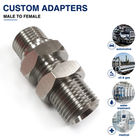 Conector de Tubería Roscado Macho a Macho de Acero Inoxidable de Alta Presión con Conexión Hexagonal para Uso Médico y Automotriz