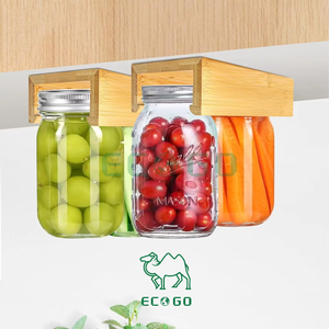 Organizador de tarros colgantes de bambú, 2 uds., soporte para tarros de conservas debajo del armario de la cocina, estante de almacenamiento, clasificador de cocina, ahorro de espacio - Product Image 6