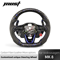 Volant sport personnalisé en fibre de carbone pour Volkswagen MK8 2020-2025 Golf 8 GTI R Touareg Jetta Tiguan CC Passat