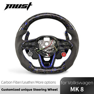 Volante de fibra de carbono de estilo deportivo personalizado para <span class=keywords><strong>Volkswagen</strong></span> VW <span class=keywords><strong>MK8</strong></span> 2020-2025 Golf 8 GTI <span class=keywords><strong>R</strong></span> Touareg Jetta Tiguan CC Passat - Product Image 2
