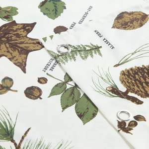 Watercolor Botanical Leaf Print Stall Fabric <b>Shower</b> <b>Curtain</b> Sage Green Gray <b>Yellow</b> Waterproof Hooks for Home Decor Bathroom - Product Image 4