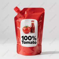 Papier d'aluminium récupérable imprimé sur mesure haute température cornue à 121 degrés pochette à bec verseur debout pour boisson au jus