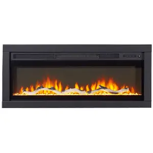new design crystal and log flame 36'' 40'' 50'' 60'' inch wall recessed or wall mounted electric fire electric fireplace