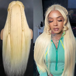 Rubia # Peluca de Cabello Remy con Frente de Encaje Brasileño, 613 150% 360 <span class=keywords><strong>ST</strong></span> Liso 13x4 13x6 HD Transparente, Larga de 30 Pulgadas, 150% de Densidad - Product Image 2