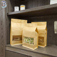 Sacs d'emballage haut de gamme refermables en papier kraft brun à fond plat avec fermeture éclair pour aliments et graines de melon - Usine Lebei