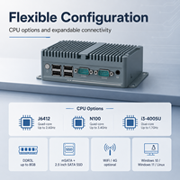 Computadora Industrial Resistente Sin Ventilador con Intel Celeron J6412 N100 Core I3 4005U, Doble LAN, 4G, WiFi, HD, VGA, 2COM, MSATA, SATA