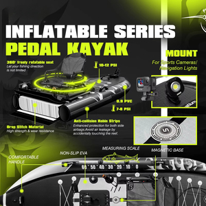 Kayak Pedal Tiup untuk Memancing, Desain Lebar 122 untuk Stabilitas, Ringan, Dapat Dilipat, Mudah Digunakan untuk Memancing - Product Image 4