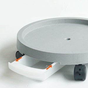 Plateau roulant gris de 28.6cm Plateau de <span class=keywords><strong>pot</strong></span> de fleur <span class=keywords><strong>avec</strong></span> soucoupe de <span class=keywords><strong>pot</strong></span> de roues <span class=keywords><strong>avec</strong></span> roue - Product Image 5