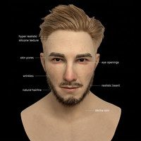 Masque facial en silicone réaliste, sensation de peau douce, design réaliste de visage d'homme âgé, déguisement de fête, cosplay, masque en silicone réaliste