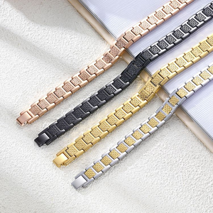 Cinturino per Orologio da <span class=keywords><strong>Uomo</strong></span> in <span class=keywords><strong>Acciaio</strong></span> <span class=keywords><strong>Inossidabile</strong></span>, Stile Coccodrillo, 12mm di Larghezza, Argento e Nero, Placcato Oro 18k, Bracciale Magnetico - Product Image 5