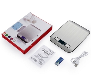 Fabrik OEM & ODM Rechteck Design 10kg <span class=keywords><strong>Digital</strong></span> anzeige Batterie betriebene Lebensmittel Edelstahl Elektrische Küchen waage - Product Image 6