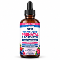 Gouttes multivitaminées prénatales liquides végétaliennes avec acide folique, choline, vitamine D, B12, iode, zinc pour femmes – Fournisseur de formules personnalisées OEM ODM