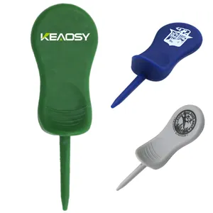 Kunden spezifisches Logo und Farbe Golf Geschenk für Golf Pitch Gabel Divot Tool zum Verkauf Kunststoff verschiedene Farben Single Prong Zubehör