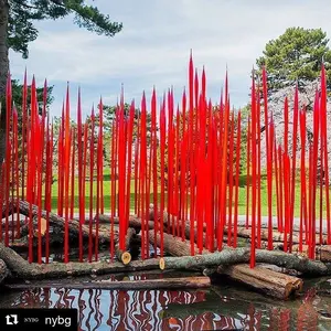 Escultura de Arte de cristal de Murano personalizada en forma de punta de decoración de jardín grande de nuevo diseño