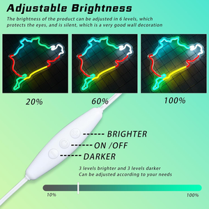 Lampe néon LED avec alimentation USB, à intensité variable, motif carte de la Nordschleife du Nürburgring Green Hell, pour décoration murale - Product Image 2