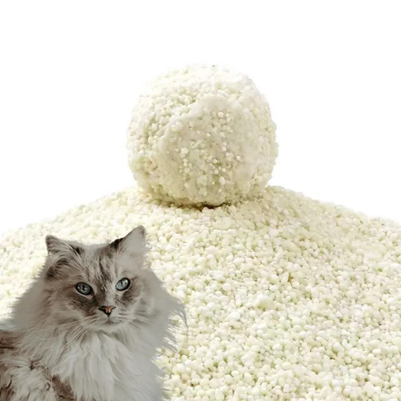 Özelleştirilmiş tozsuz % kedi kumu biyobozunur 6L kokulu çoklu renkler çözünür bitki Tofu kedi kumu kum