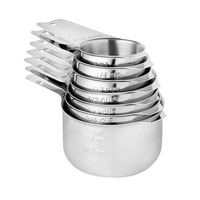 Tableau de conversion Premium Heavy Duty en acier inoxydable 18/8 inclus Tasses à mesurer et cuillères pour la cuisine et la pâtisserie